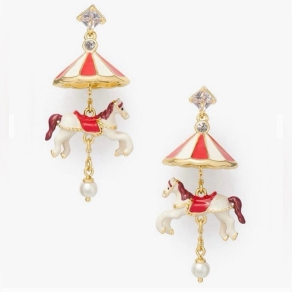 👉✨️Kate Spade Winter  Wonderland Carousel Statement Earrings (Msrp $129)